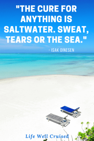 The cure for anything is saltwater. Sweat, tears or the sea