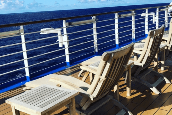 hang out and watch the ocean on a cruise