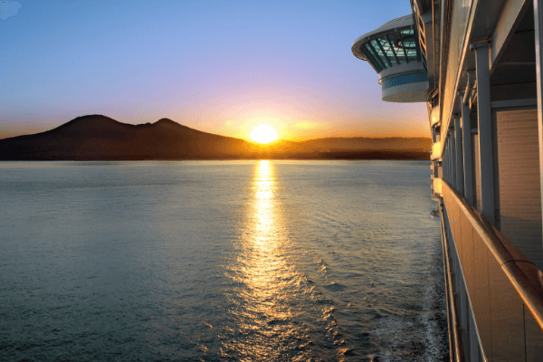 cruise sunset and sea