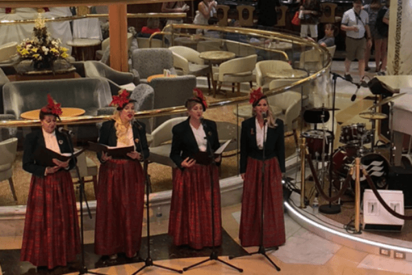 christmas carollers on a cruise