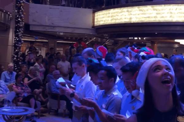 Singing Christmas songs on cruise