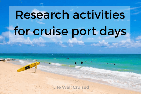 Research activities for port days - beach