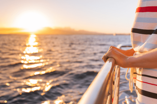 woman on a cruise and ocean