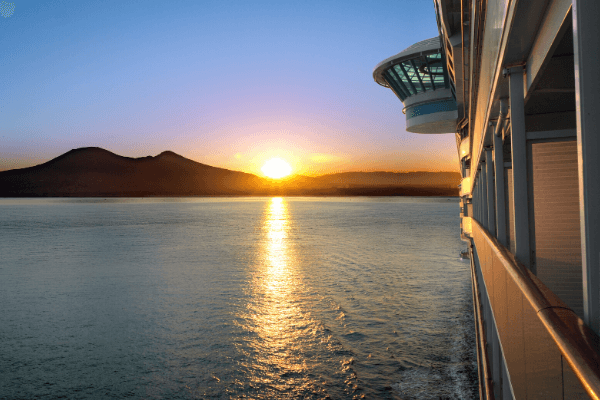 Sunset on a cruise ship