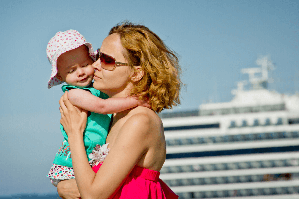 Mother and baby cruise ship