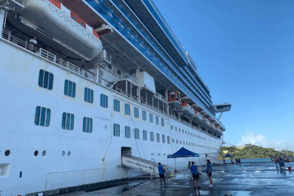 Cruise ship at port St. Lucia 