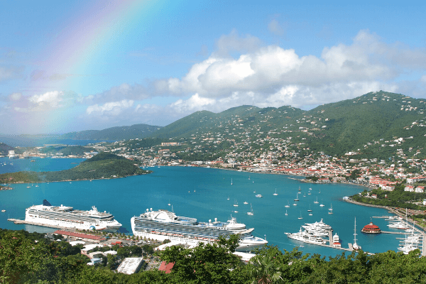 st thomas cruise port map schedule