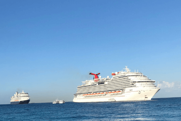 cruise ships at sea