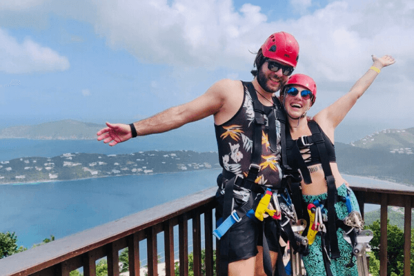 St Thomas Zipline Lisa and Travis