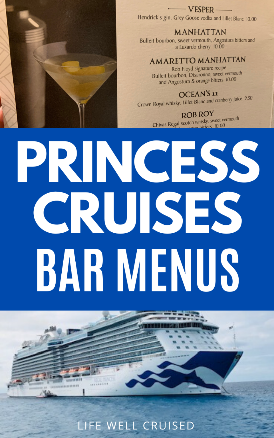 princess cruises drinks menu australia 2023