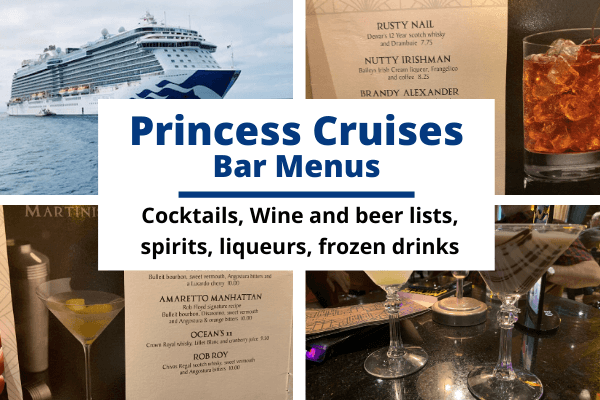 princess cruise bar menu 2023