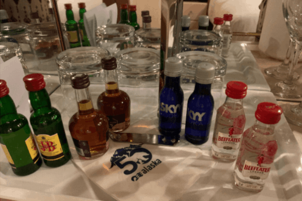 princess cruises Elite mini bar set up