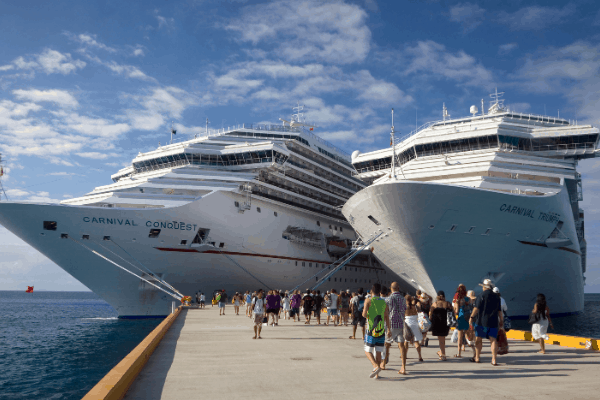 Carnival cruise ships in cruise port