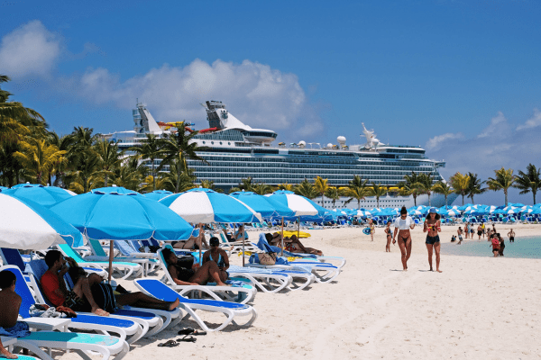 bahamas cruise beach and ship