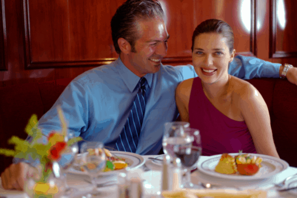 Cruise Dining Room Couple Bring Wine Onboard a Cruise