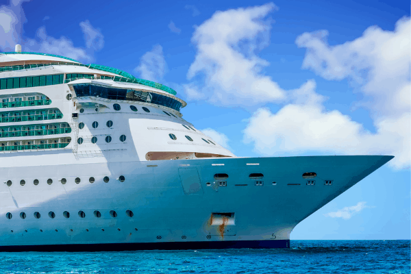 Cruise ship bow forward