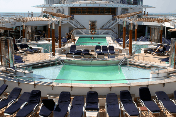 Cruise ship pool deck - saving seats