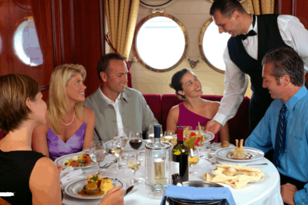 Cruise ship waiters dining room