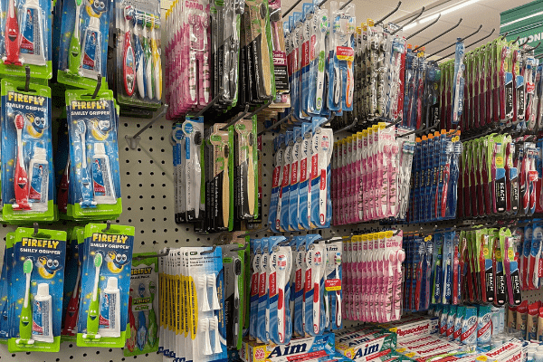 Dollar store toothbrushes