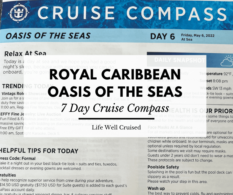 Oasis of the Seas 7 Days cruise compass