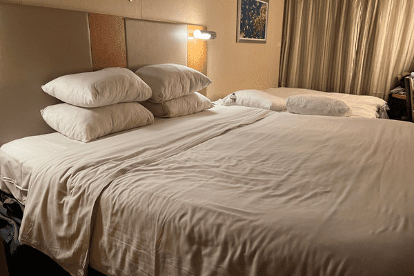 cruise cabin beds at night