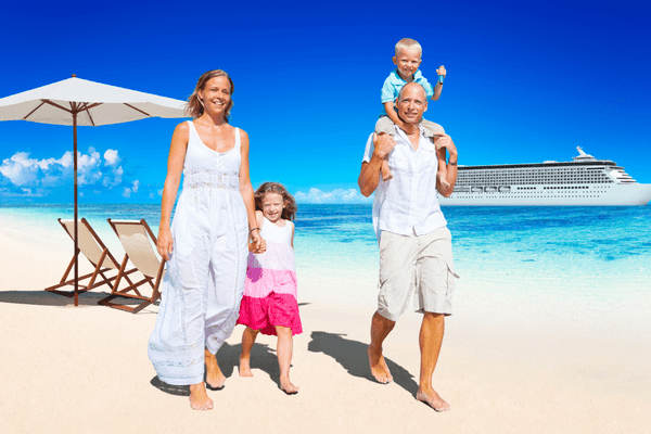 family cruise on beach