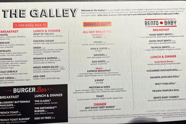 Virgin-Vogages-the-galley-menu